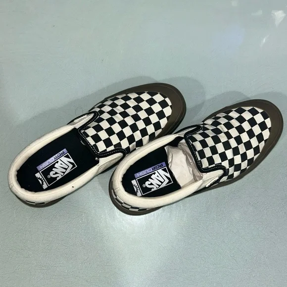 Vans Checkerboard BMX Slip-On Shoe - Black/Dark Gum Size 8 - Picture 3 of 6